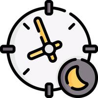 A clock with a moon and a hand vector