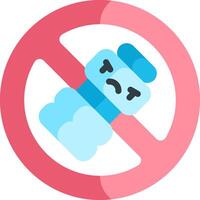 A blue robot is in a red circle with a sign that says no vector