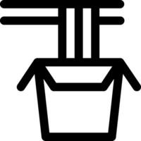 A black and white icon of a bucket with a fork vector