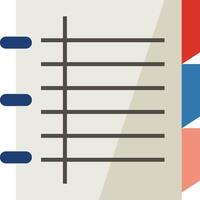 A notebook with a pen and a flag vector