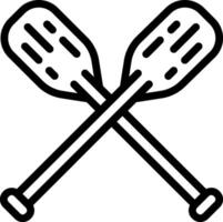 Two paddles with crossed handles on a white background vector
