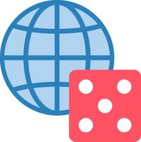 Dice and globe icon vector