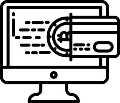 A computer monitor with a credit card on it vector