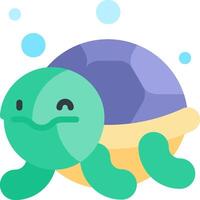 A turtle with bubbles around it vector