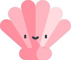 A cartoon shell with a smiley face vector