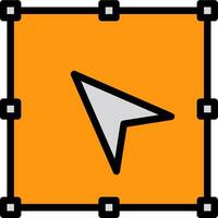 A square with an arrow pointing to the left vector