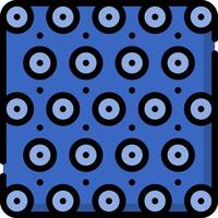 A blue square with black circles on it vector