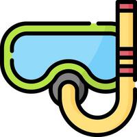 A diving mask and snorkel on a white background vector