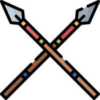 Two crossed arrows with different colors on them vector