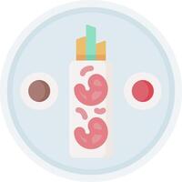 An illustration of a sushi roll with a slice of meat vector
