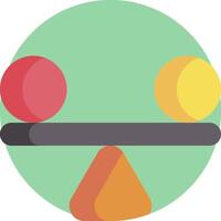 A balance scale with two balls on it vector
