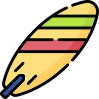 A colorful surfboard with a handle on it vector