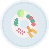 A donut with fruit and vegetables on it vector