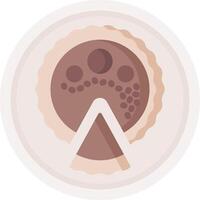 A brown and white pie with a circle in the middle vector
