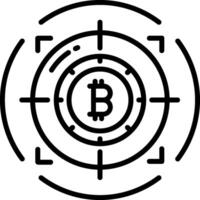 Bitcoin security camera icon vector
