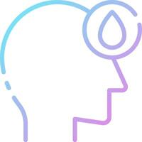 A person's head with a drop of water in the middle vector