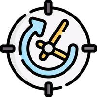 A clock icon with a arrow pointing to the right vector