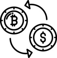 Bitcoin and dollar icon vector