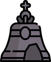 A bell with a cross on top of it vector