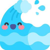 A cartoon wave with a smiley face vector