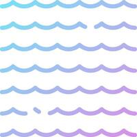 A set of waves with different colors vector