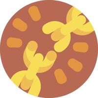 A circle with yellow and orange shapes on it vector