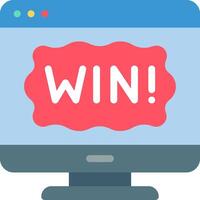 Win icon on computer monitor vector