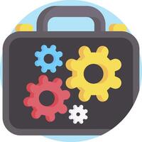 A briefcase with gears and cogs on it vector