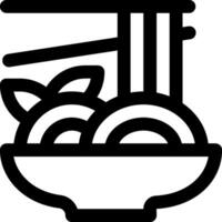 A black and white image of a bowl with chopsticks vector