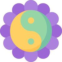 A flower with a yin symbol on it vector