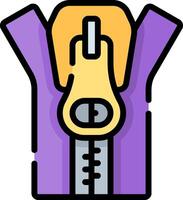 A purple zipper with a yellow handle vector