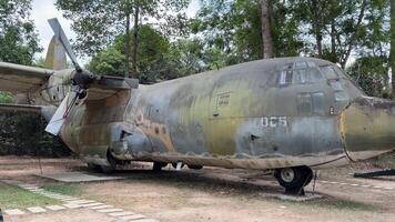 military aircraft rusted Cu Chi tunnels were the Viet Cong's base of operations for the Tet Offensive in 1968. Famous tourist attraction in Vietnam video