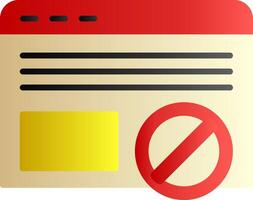 Ad Blocker Flat Gradient Icon vector