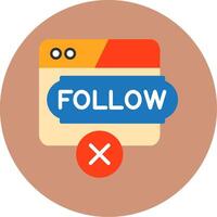 No Follow Flat Multi Color Icon vector