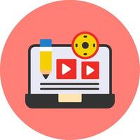 Create Content Flat Multi Color Icon vector