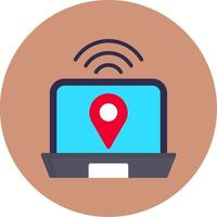 Digital Nomad Hub Flat Multi Color Icon vector