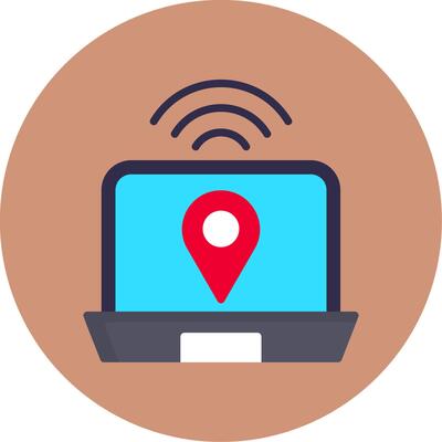 Digital Nomad Hub Flat Multi Color Icon