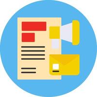 Email Direct Marketing Flat Multi Color Icon vector