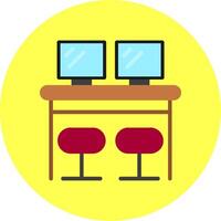 Co Work Space Flat Multi Color Icon vector