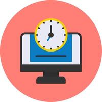 24 7 Monitoring Flat Multi Color Icon vector