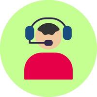 Customer Service Agent Flat Multi Color Icon vector