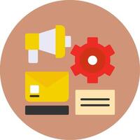 Marketing Automation Flat Multi Color Icon vector