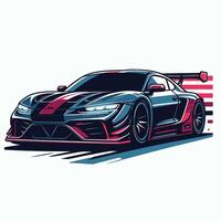 A racing car with a red stripe on it vector