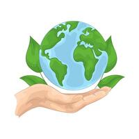 earth in hand vector