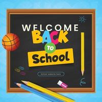 Set of back-to-school social media post templates with checkered paper and learning element icons, perfect for educational backgrounds. illustrations for back-to-school banners. vector