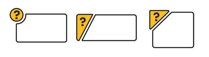 Warning question empty message with yellow edge. vector
