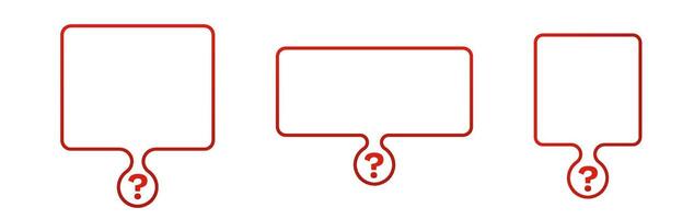 Red outline question frame without text. Minimalistic warning border. vector