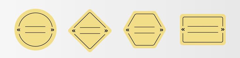 Yellow blank collection of empty quote frames. vector
