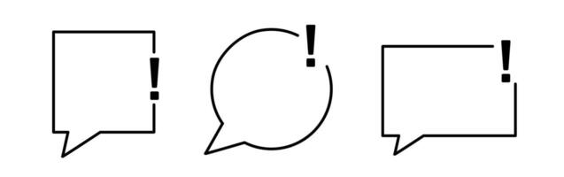 Minimalistic black empty frame with exclamation mark. vector