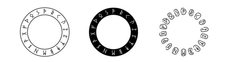 A circle in Scandinavian style wit runes vector